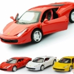 兒童合金汽車模型 原廠仿真寶馬法拉利蘭博基尼跑車 金屬男孩玩具車